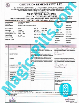 Сертификат на Fildena CT 50