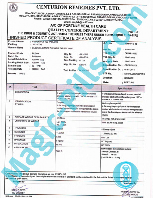 Сертификат на Fildena CT