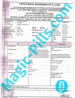 Сертификат на Filitra 10