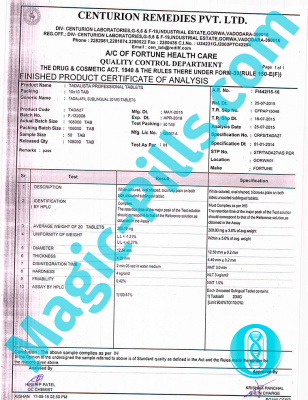 Сертификат на Tadalista Professional 20