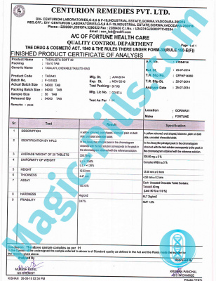 Сертификат на Tadalista Soft 40